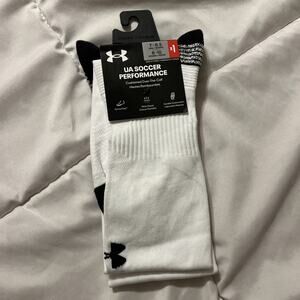 Under Armour UA Performance Soccer Over-The-Calf Socks White Mens 7-8.5 U7694P1